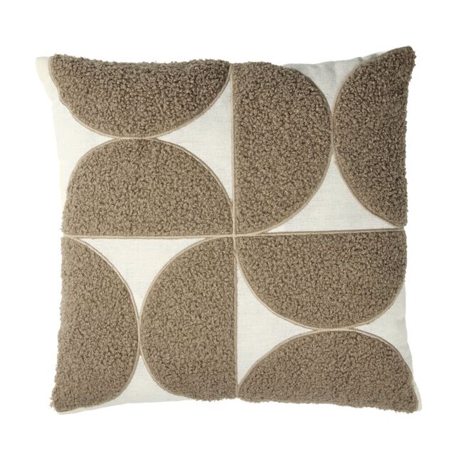 Coussin carr&eacute; tuft&eacute; &agrave; motif g&eacute;om&eacute;trique 40x40cm (2 mod&egrave;les)