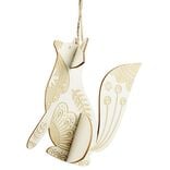 Renard 3D à suspendre en bois naturel décoré H12cm