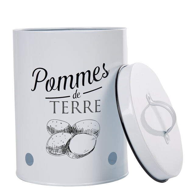 Bo&icirc;te de conservation vintage en m&eacute;tal pour pommes de terre