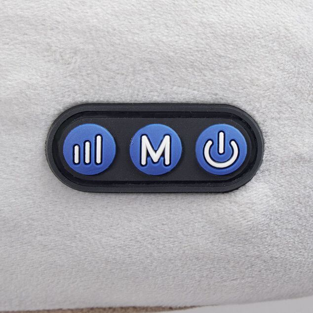 Oreiller de massage gris et blanc 2 points de stimulation