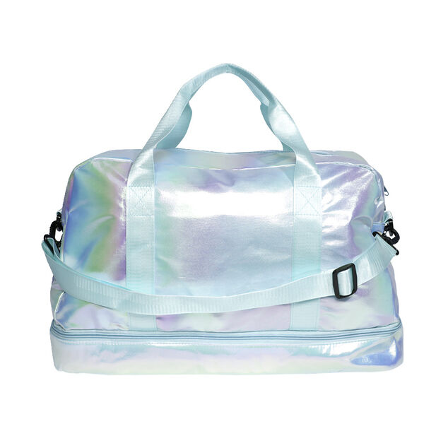 Sac de voyage femme aspect brillant 49x23xH30cm - 2 mod&egrave;les rose ou vert