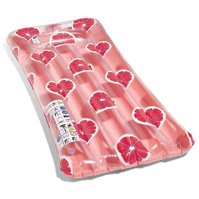 Matelas gonflable rose motif pamplemousse 82x181cm