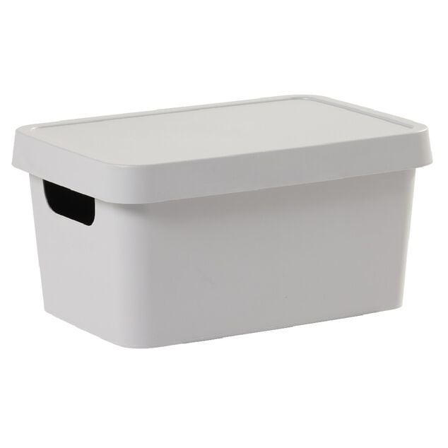 Bo&icirc;te de rangement avec couvercle grise 3,6 L