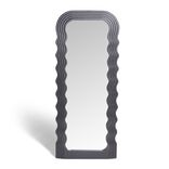 Miroir Wavy contours ondulés plastique noir 46x110cm