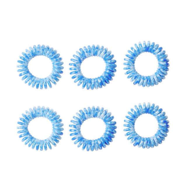 Élastique à cheveux x6 plastique spirale Ø4,5cm (6 modèles)