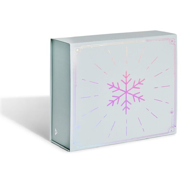 Bo&icirc;te cadeau No&euml;l pliable motif flocon iridescent