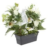 Jardinière columbarium H47 cm blanc - Fleur artificielle