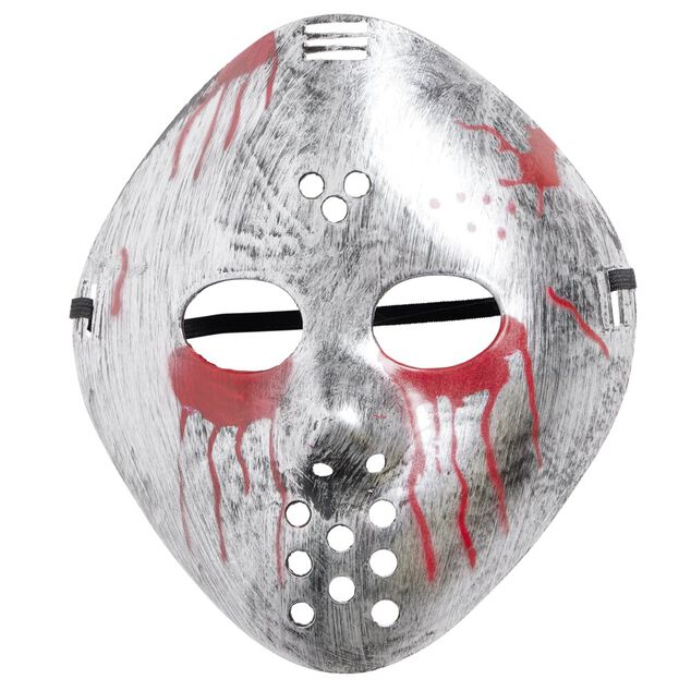 Masque Halloween serial killer avec sang d&eacute;goulinant (2 mod&egrave;les)