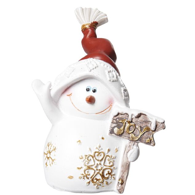 Bonhomme de neige &agrave; poser en r&eacute;sine H10cm (4 mod&egrave;les)