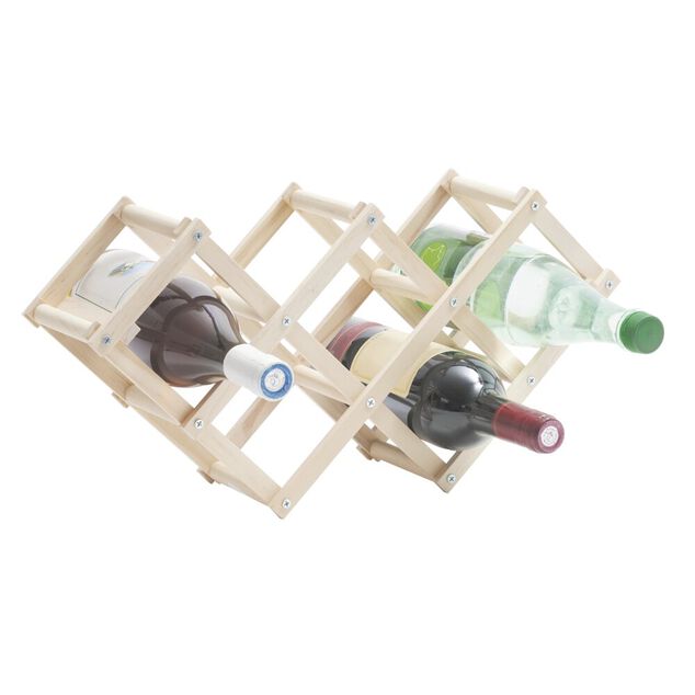 Range bouteille pliable en bois 5 cases 45x12,5xH24cm