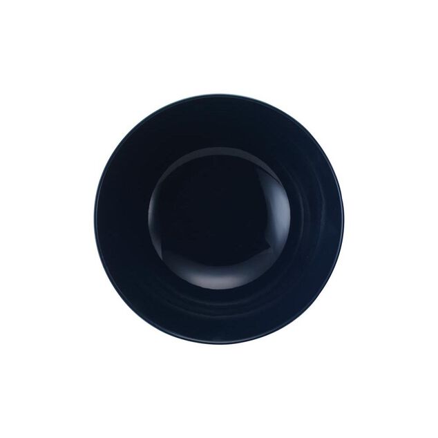 Assiette creuse d&eacute;cor vague japonaise bleu et blanc &Oslash;18cm