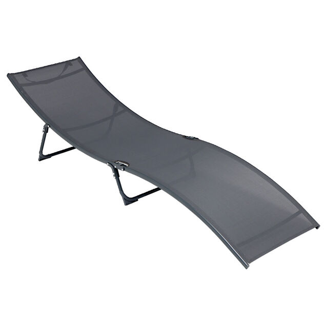 Bain de soleil Weavy acier et textil&egrave;ne gris 198x54xH50cm