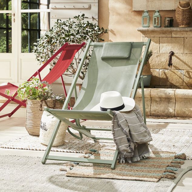 Chilienne Oxford 5 positions vert sauge 61x100xH92cm