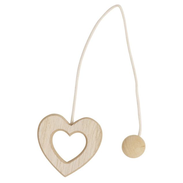 Embrasse aimant&eacute;e forme coeur bois naturel