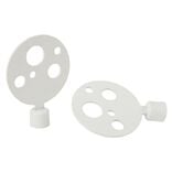 Embout tringle &agrave; rideau &Oslash;16 mm m&eacute;tal forme ronde blanc mat x2