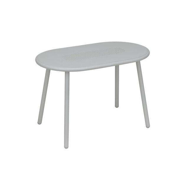Table basse Faro m&eacute;tal gris clair 60x35xH40cm