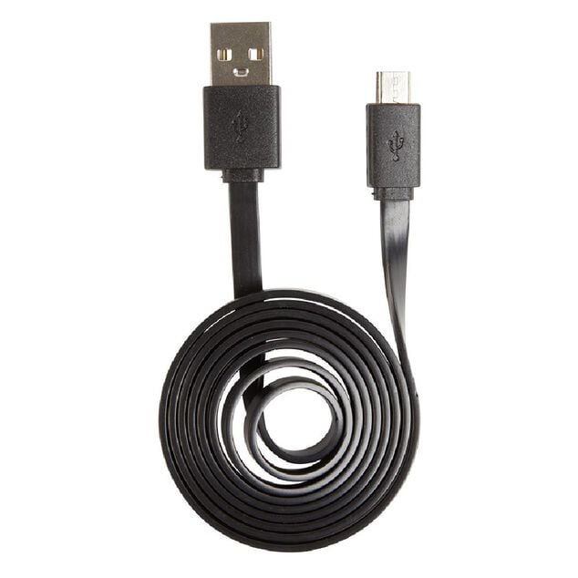 C&acirc;ble de charge micro USB plat 1 m blanc ou noir