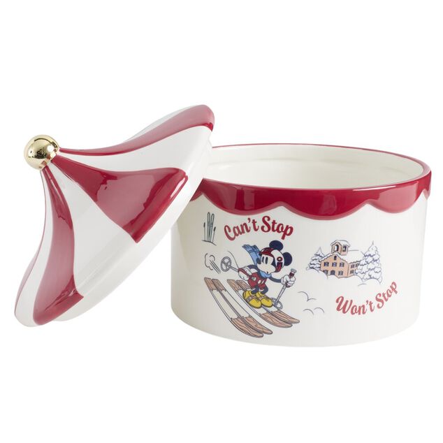 Bonbonni&egrave;re Mickey esprit chapiteau en dolomite &Oslash;18,5xH18cm