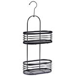 Serviteur de douche 2 niveaux m&eacute;tal noir