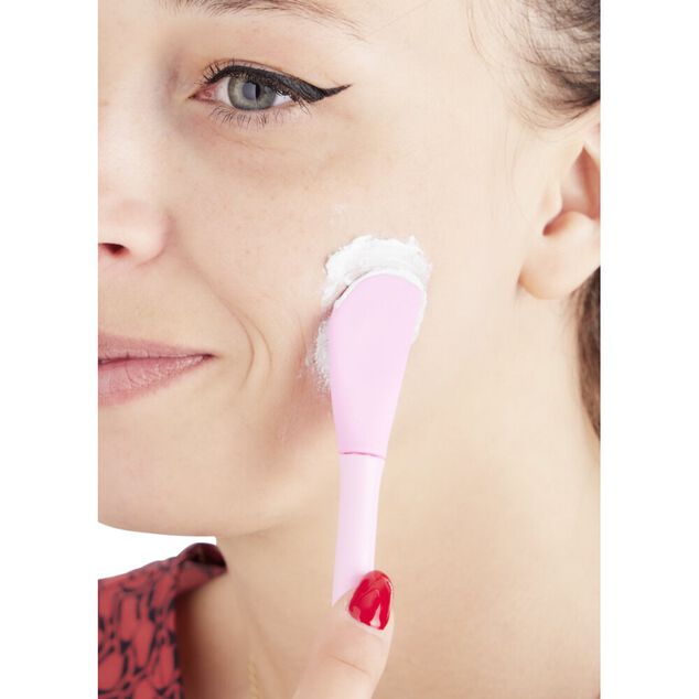 Brosse et spatule pour visage 2en1 rose