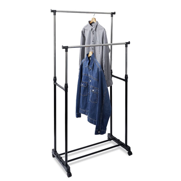 Portant double extensible en métal 80x42xH95à165cm