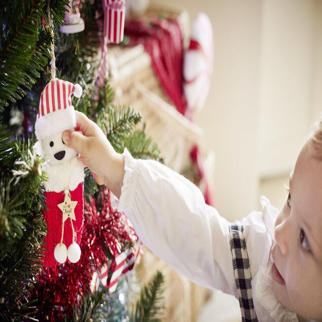 Chaussette à suspendre ourson "Mon 1er Noël" 7,5x15cm