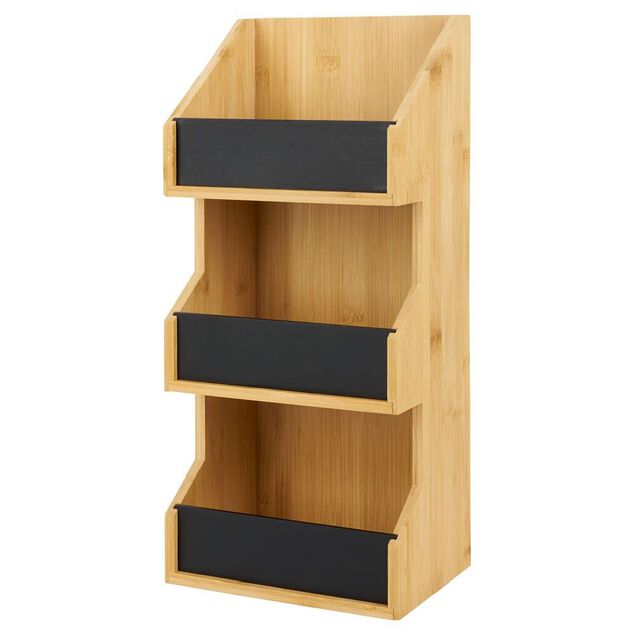 &Eacute;tag&egrave;re 3 niveaux bambou naturel 40x18xH13cm