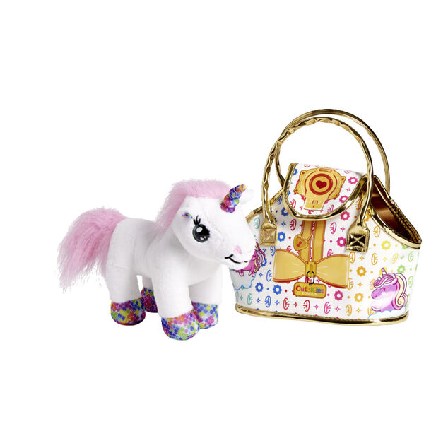 Licorne peluche avec son sac de transport
