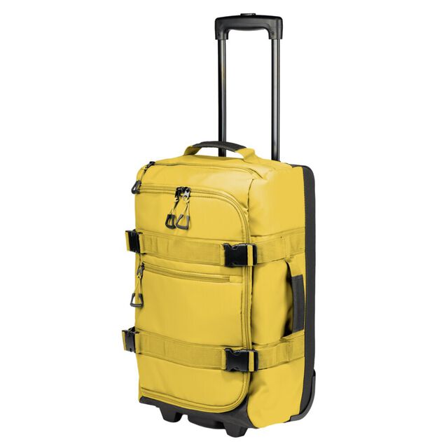 Valise souple 32L taille cabine 2 roues textile jaune 30,5x21xH53cm