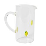 Carafe en verre transparent motif relief citron jaune &Oslash;10xH21cm