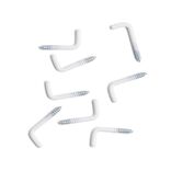 Lot de 8 gonds &agrave; vis blanc 2,5x25mm