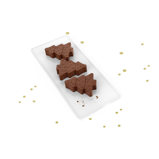 Moule &agrave; g&acirc;teau forme sapin de No&euml;l x 6 en silicone