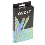C&acirc;ble USB-A vers USB-C charge rapide bicolore vert et bleu 2m