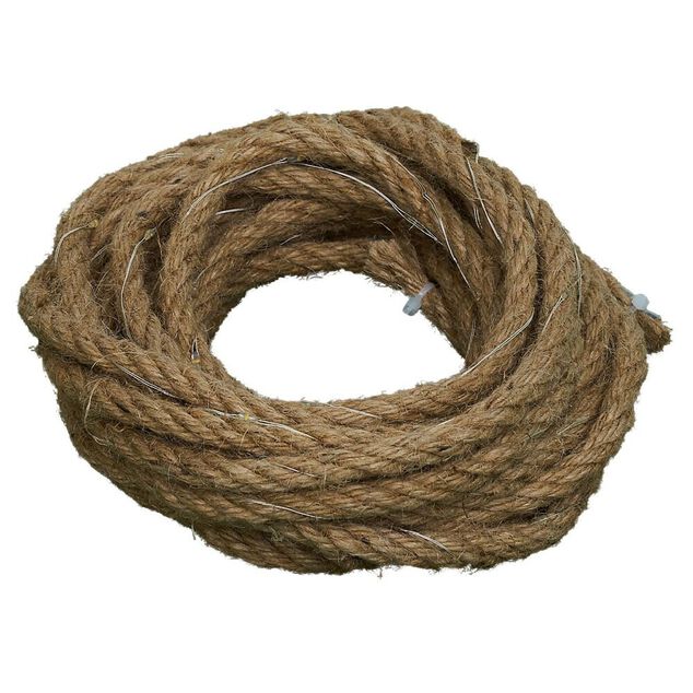 Guirlande solaire en jute 60 LED blanc chaud 5,6m