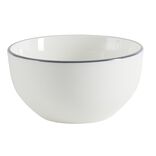 Bol porcelaine blanc liser&eacute; gris &Oslash;15xH7cm