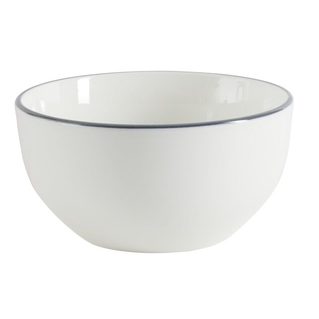 Bol porcelaine blanc liser&eacute; gris &Oslash;15xH7cm