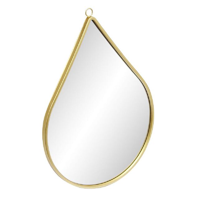 Miroir forme goutte m&eacute;tal dor&eacute;