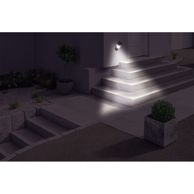 Applique murale solaire LED inox détecteur de mouvement H23,2cm