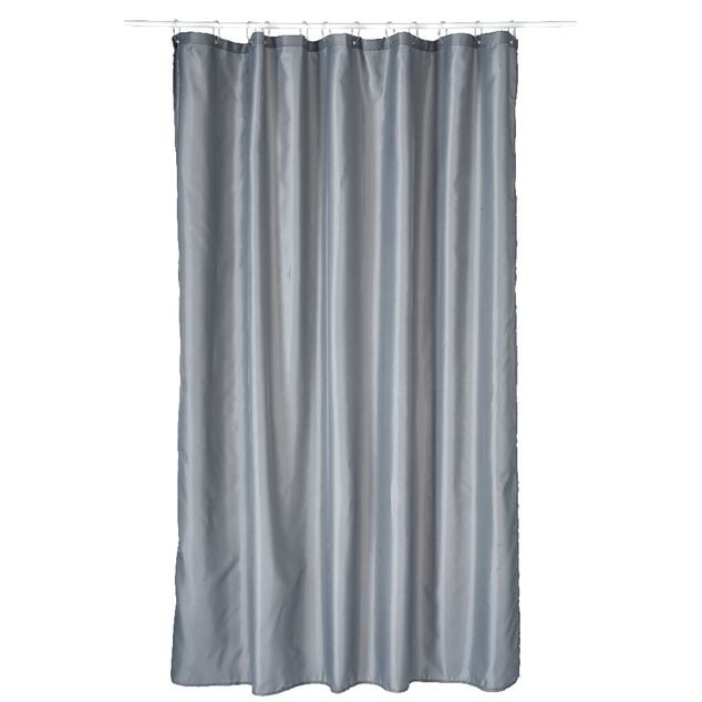 Rideau de douche gris clair sans anneaux