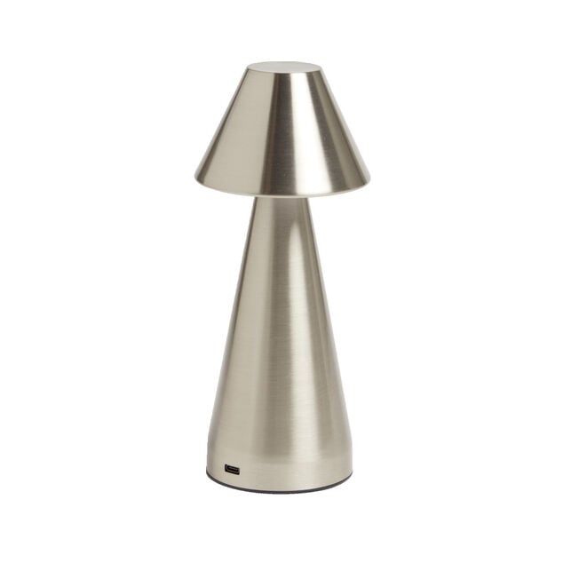 Lampe de table Conni USB tactile grise &Oslash;9,5xH22,5cm