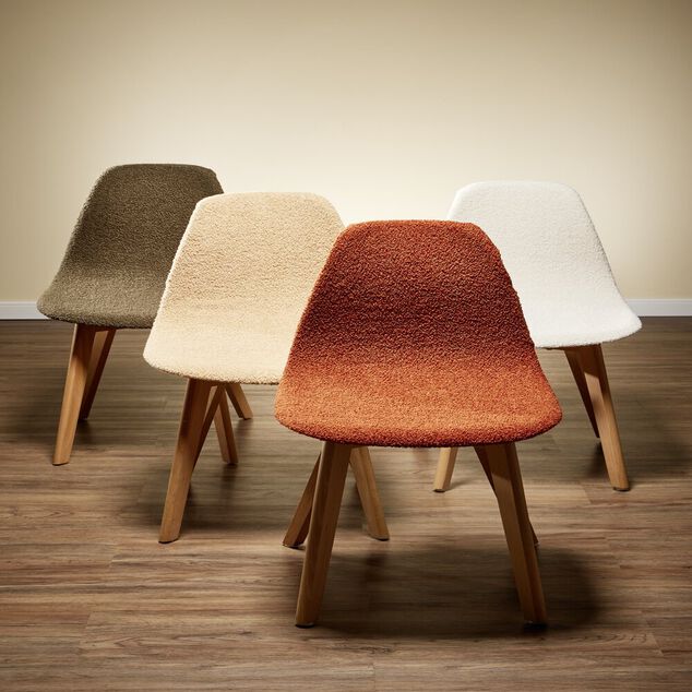 Housse de chaise en tissu bouclette extensible 4 couleurs unies