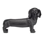 Statue chien teckel en r&eacute;sine grand mod&egrave;le L56xH35cm (2 mod&egrave;les noir ou blanc)