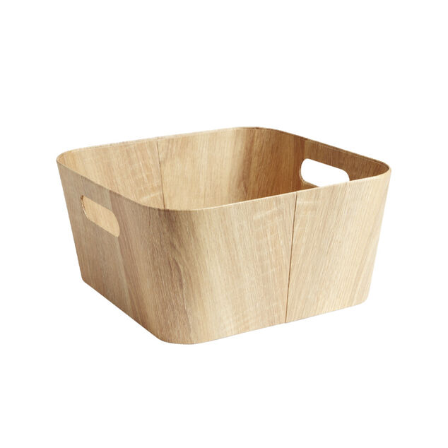 Pani&egrave;re carton et papier imitation bois 30x30xH15cm