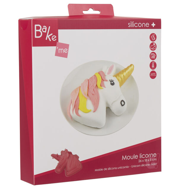Moule licorne 3D silicone rouge