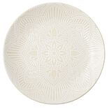 Assiette creuse ronde Sahara arabesque c&eacute;ramique beige &Oslash;27cm