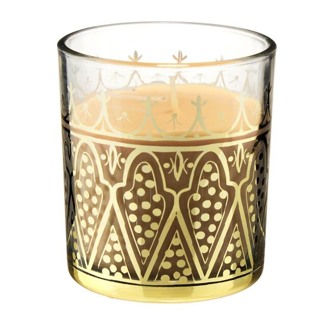 Bougie bijou parfum&eacute;e dans verre senteur musc blanc &Oslash;7xH8cm