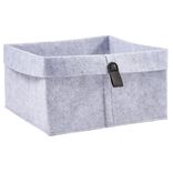Pani&egrave;re de rangement feutrine gris 25x25xH18cm