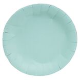 Lot de 10 assiettes plate ronde carton bleu &Oslash;23cm