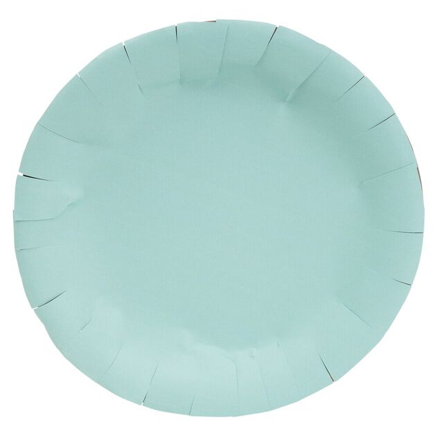 Lot de 10 assiettes plate ronde carton bleu &Oslash;23cm