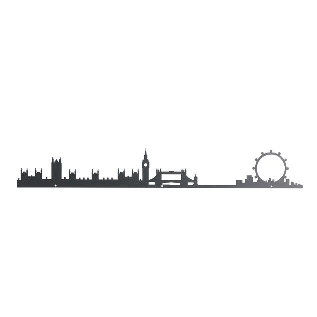 D&eacute;coration murale Londres m&eacute;tal noir 55cm